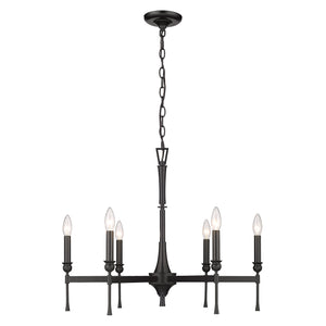 Landon 6 Light Chandelier in Matte Black