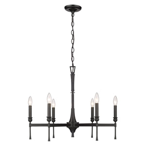 Landon 6 Light Chandelier in Matte Black