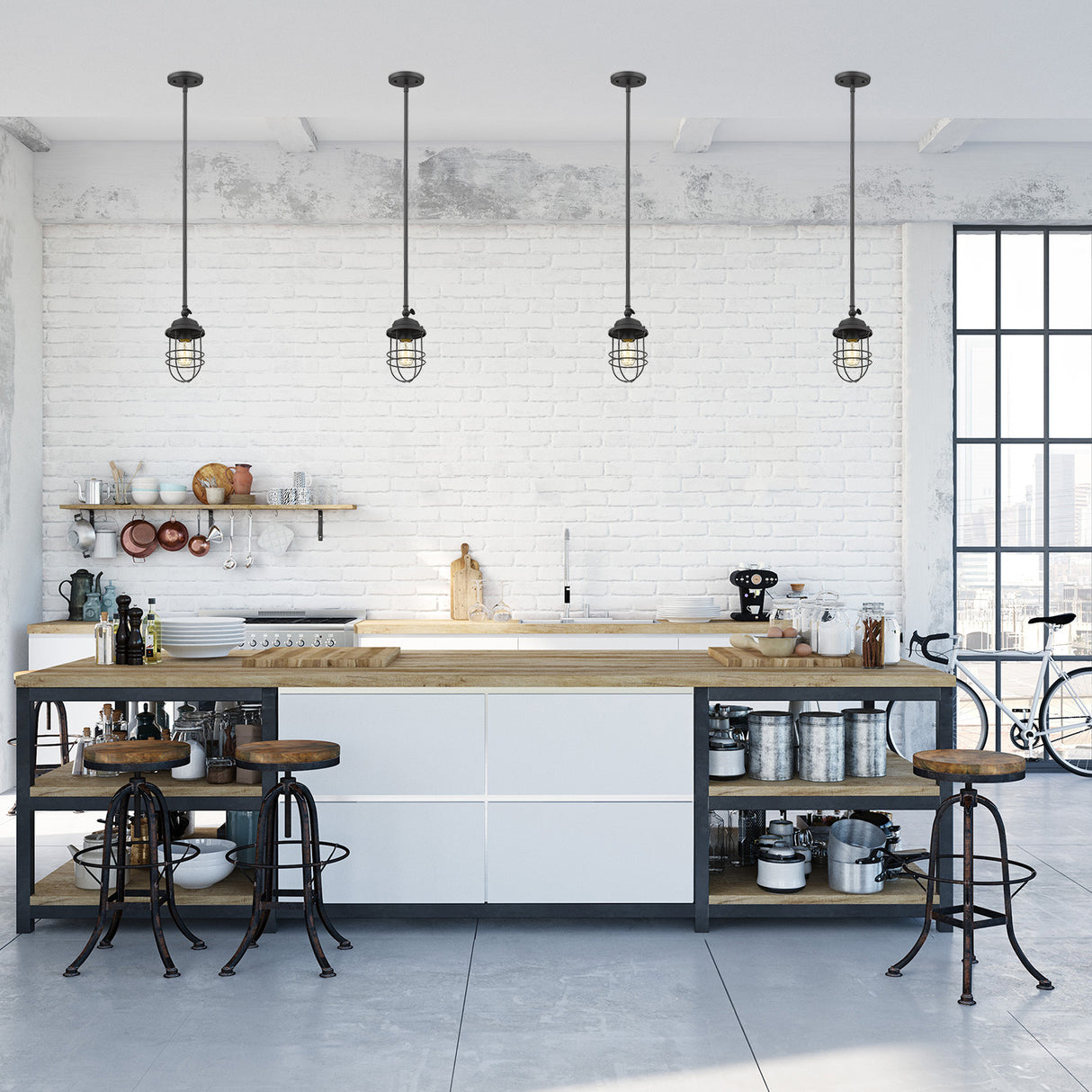 Seaport Mini Pendant in Matte Black