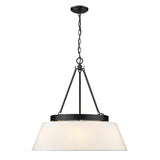 Penn 6 Light Chandelier in Matte Black with Modern White Shade