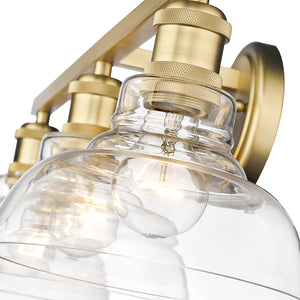 Carver BCB 3 Light Bath Vanity in Brushed Champagne Bronze with Clear Glass Shade