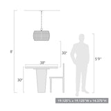 Piper 3 Light Pendant - Outdoor in Natural Black with Maple All-Weather Wicker Shade
