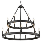 Alastair 2 Tier 6+9 Light Chandelier in Matte Black