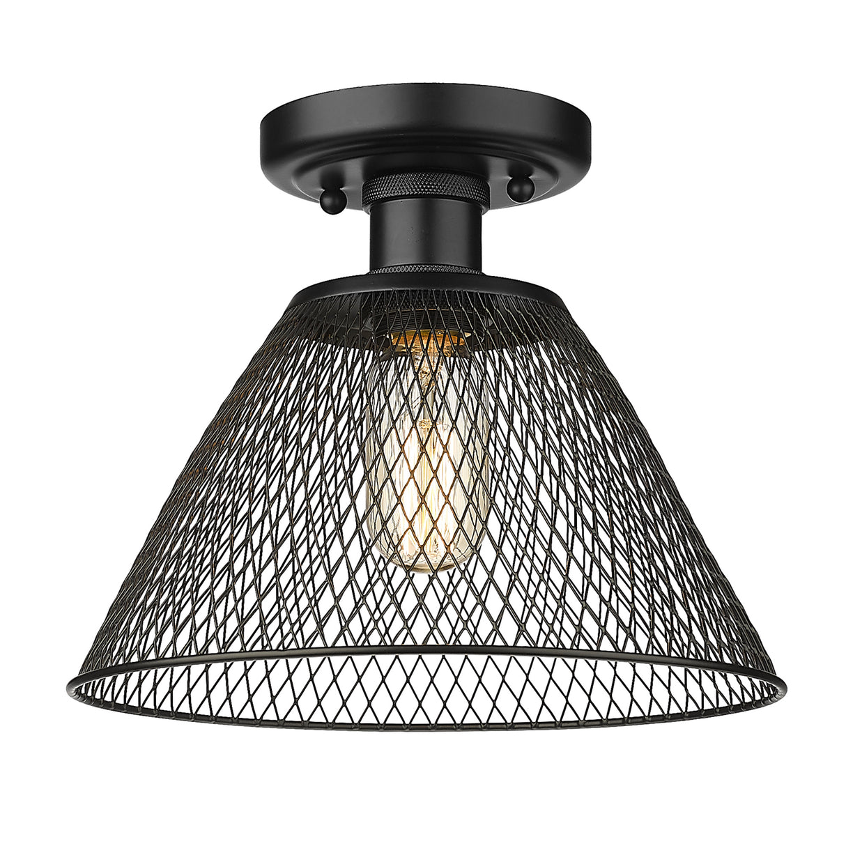 Carver BLK Semi-Flush in Matte Black