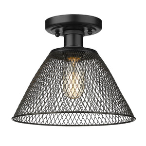 Carver BLK Semi-Flush in Matte Black