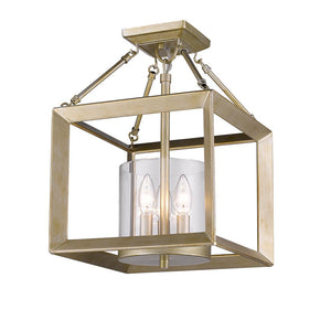 Smyth Convertible Semi-Flush in White Gold with Clear Glass