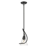 Olympia Mini Pendant in Matte Black with Clear Glass Shade