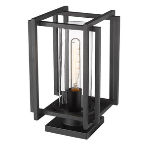 Tribeca NB Pier Mount - Outdoor in Natural Black with Clear Glass Shade