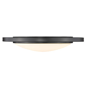 Astra 17" Flush Mount in Matte Black with Opal Glass