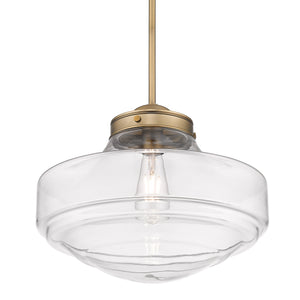 Ingalls Large Pendant in Modern Brass and Clear Glass Shade