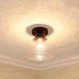 Ariella Small Pendant in Matte Black with Hammered Clear Glass