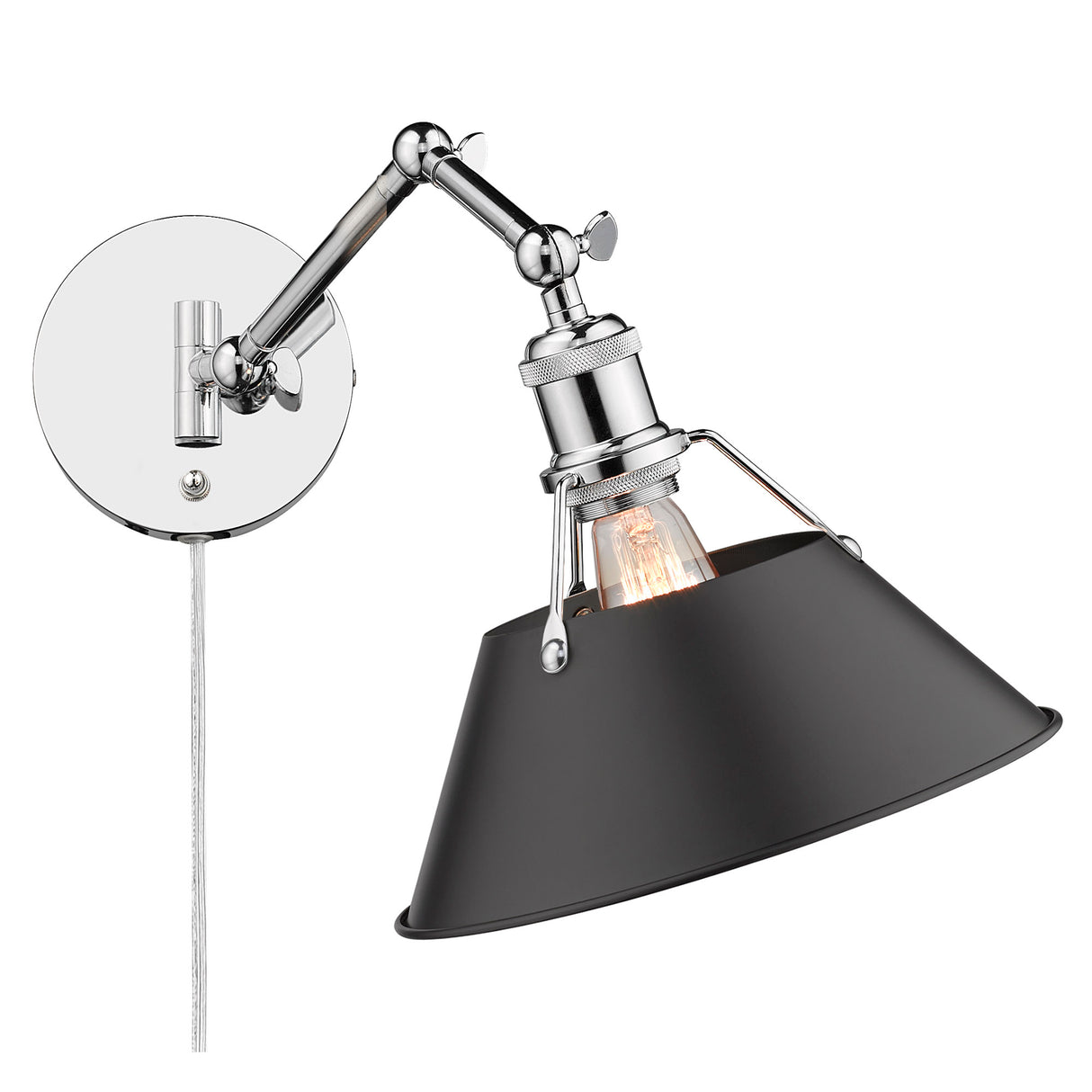 Orwell CH Articulating 1 Light Wall Sconce with Matte Black Shade