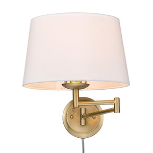 Eleanor Articulating Wall Sconce in Brushed Champagne Bronze with Modern White Shade