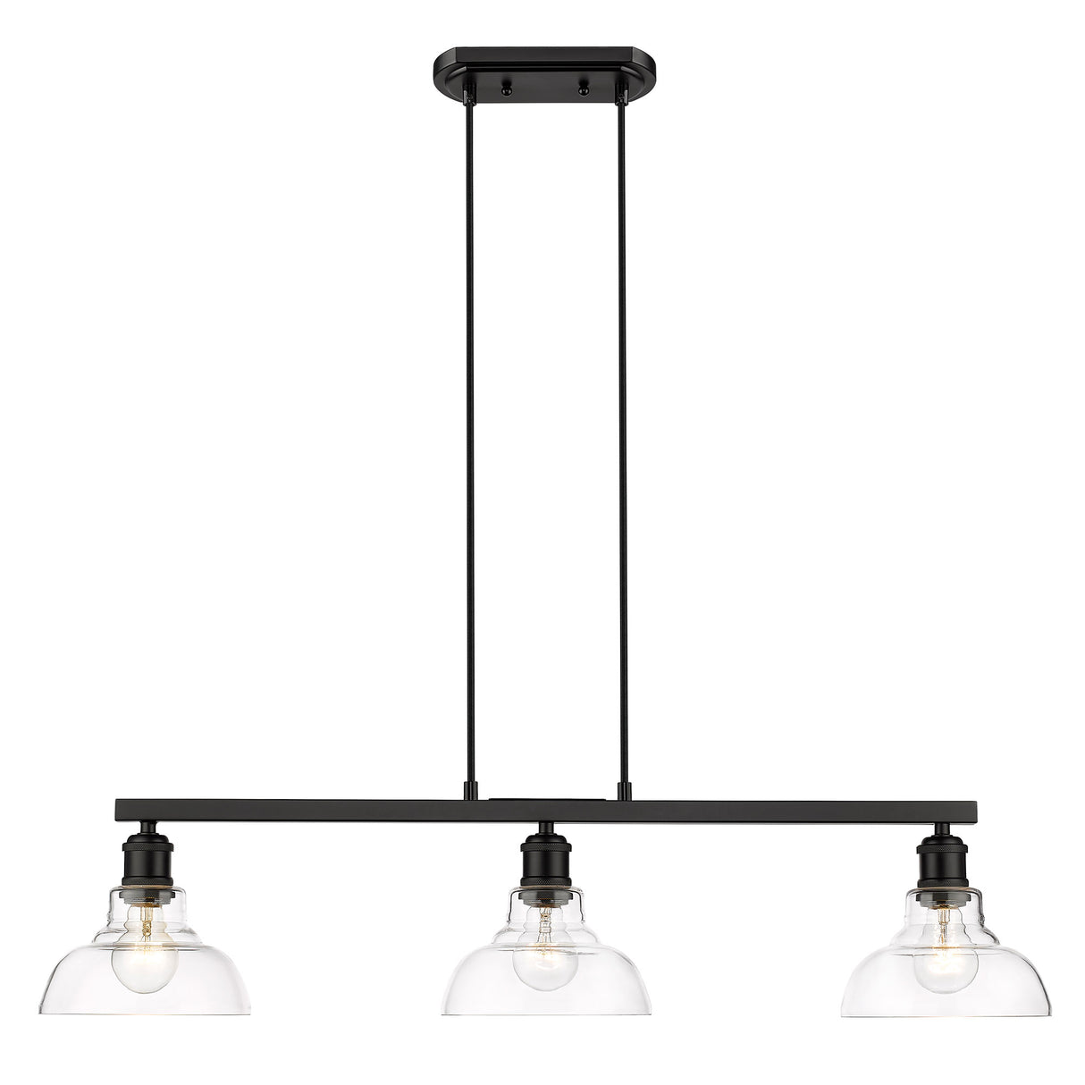 Carver 3-Light Semi-Flush in Matte Black