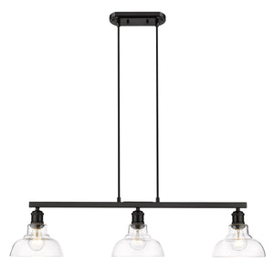 Carver 3-Light Semi-Flush in Matte Black