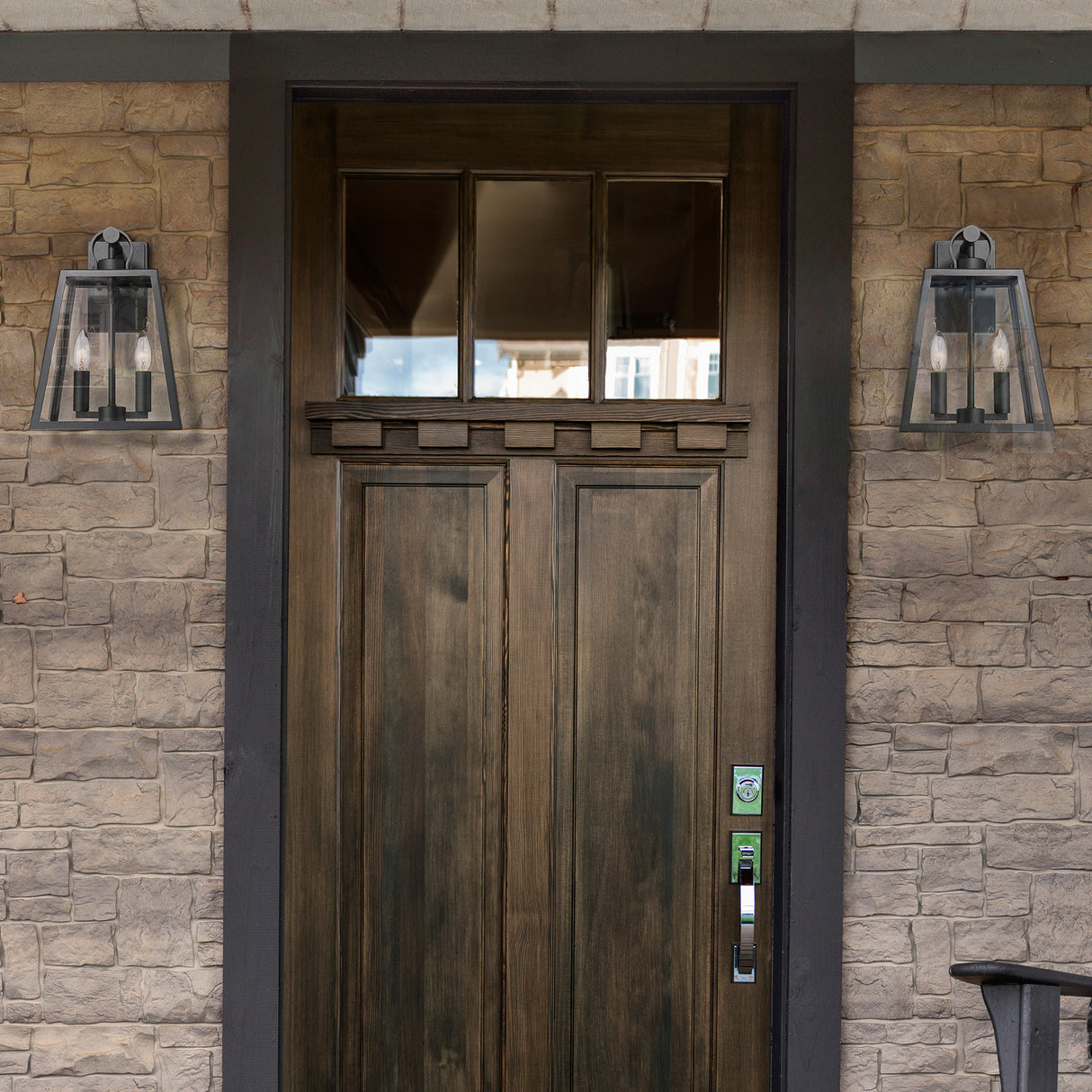 Lautner Natural Black Wall Sconce - Outdoor