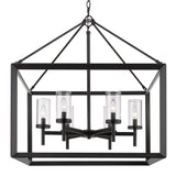 Smyth 6 Light Chandelier in Matte Black with Clear Glass Shades