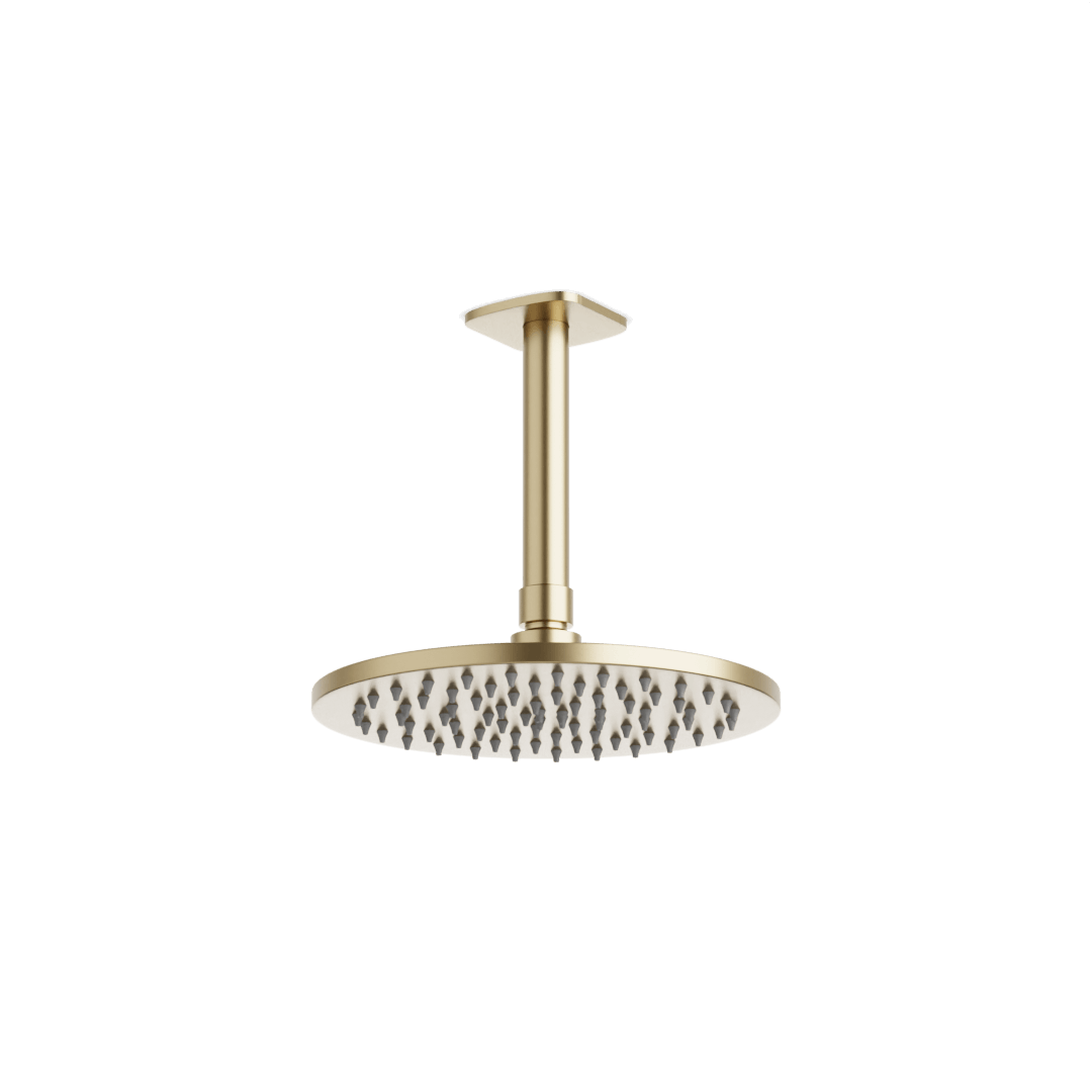 Artos Harmony 8" Rain Shower Head on Ceiling Mount Arm Satin Brass – F924C8SB