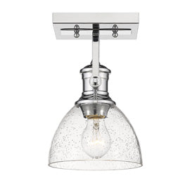 Hines 1-Light Bath Vanity in Chrome with Seeded Glass