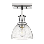 Hines 1-Light Bath Vanity in Chrome with Seeded Glass