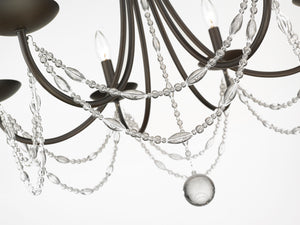 Mirabella 6 Light Chandelier in Rubbed Bronze
