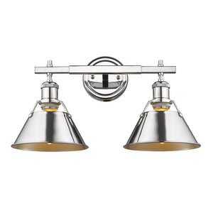 Orwell CH 2 Light Bath Vanity in Chrome with Chrome Shade