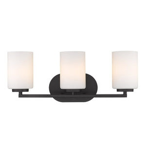Manhattan 3 Light Bath Vanity in Matte Black