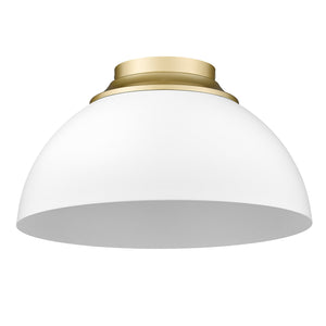 Zoey Flush Mount in Olympic Gold with Matte White Shade