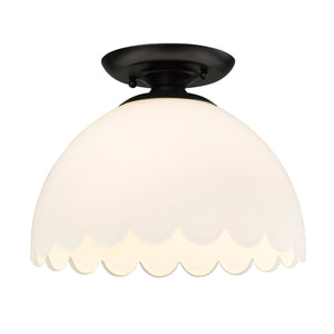Dorinda BLK Matte Black Semi-Flush