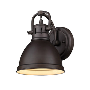 Duncan 1 Light Bath Vanity in Rubbed Bronze with a Rubbed Bronze Shade