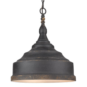 Keating 3 Light Pendant in Antique Black Iron