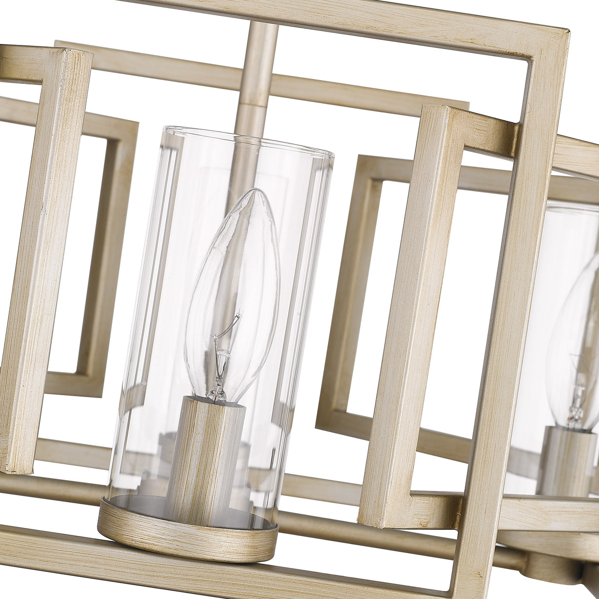 Marco 4 Light Pendant (Convertible) in White Gold with Clear Glass