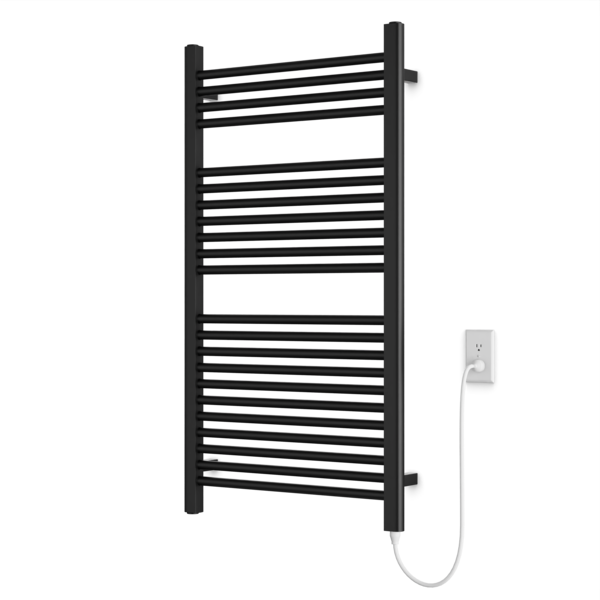 Artos Denby 44" x 24" Plug-In Heated Towel Rail Matte Black – M11160P-BK