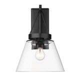 Penn 1 Light Wall Sconce in Matte Black with Clear Glass Shade