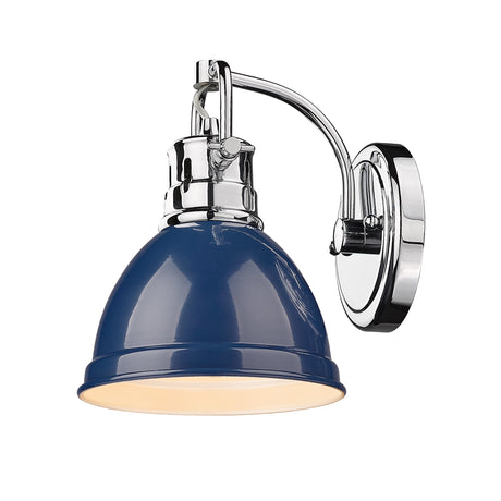 Duncan CH 1 Light Bath Vanity in Chrome with Navy Blue Shade