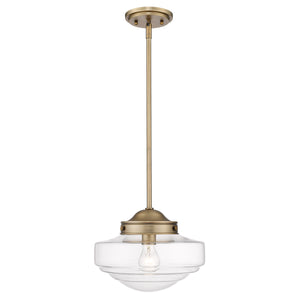Ingalls Medium Pendant in Modern Brass and Clear Glass Shade