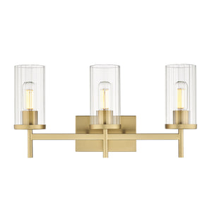 Winslett BCB 3-Light Bath Vanity in Brushed Champagne Bronze with Clear Glass Shade