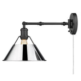 Orwell BLK Articulating 1 Light Wall Sconce with Chrome Shade