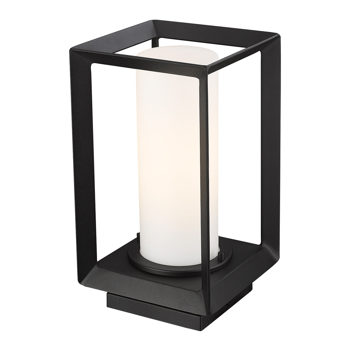 Smyth NB Pier Mount - Outdoor in Natural Black with Opal Glass Shade