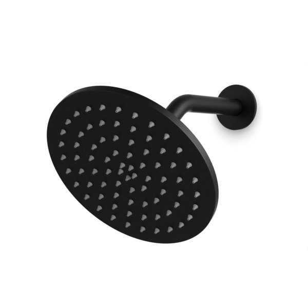 Artos Opera 8" Shower Head on Angled Arm Matte Black – F907-9BK
