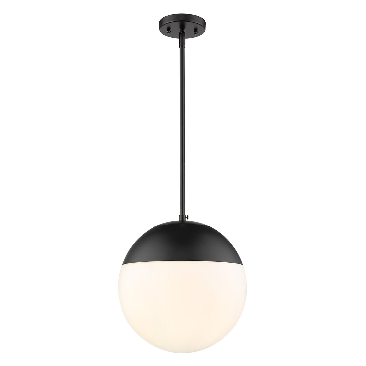 Dixon Pendant in Matte Black with Opal Glass and Matte Black Cap