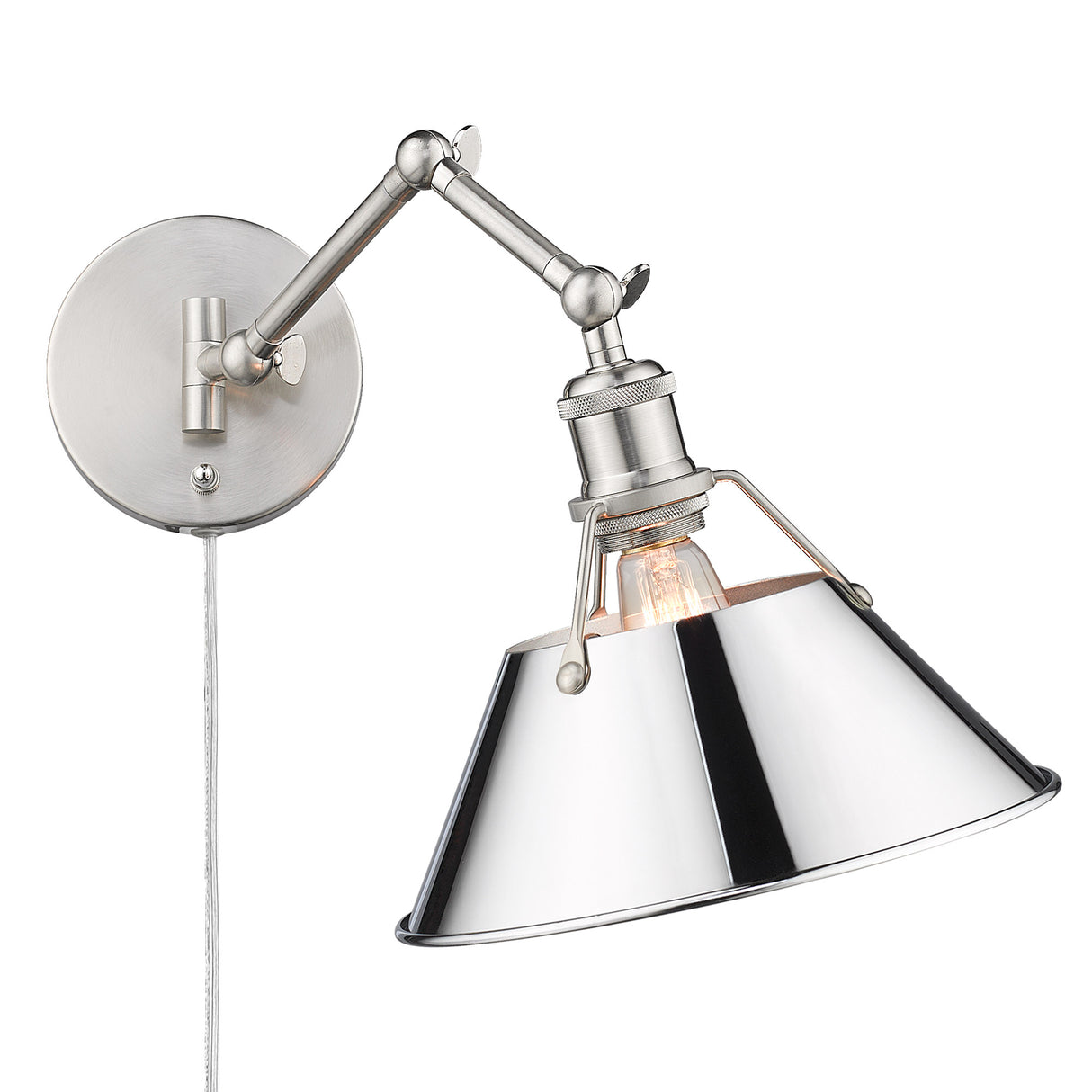 Orwell PW Articulating 1 Light Wall Sconce with Chrome Shade