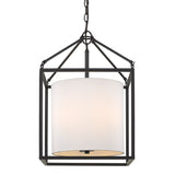 Manhattan 3 Light Pendant in Matte Black