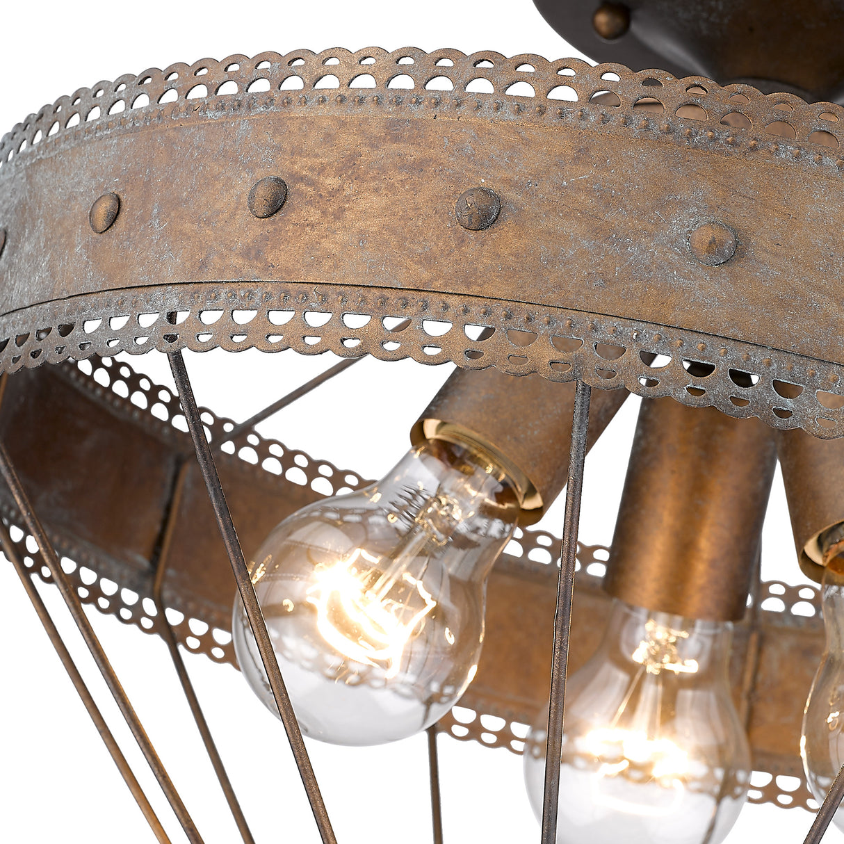 Ferris Semi-Flush in Copper Patina