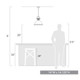 Duncan 1 Light Pendant with Rod in Aged Brass with a Matte Black Shade