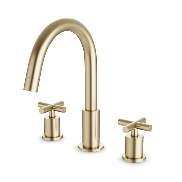Artos Opera 8" Widespread Bathroom Faucet With Cross Handles Satin Brass – FS315SB