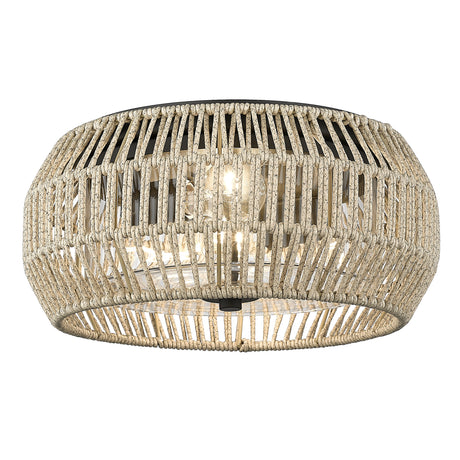 Seabrooke Flush Mount - Outdoor in Natural Black with Summer Sands Shade
