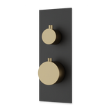 Artos Otella Thermostat with 3-Way Diverter & Off Position Linear Trim Kit Satin Brass / Matte Black – F903B-63TKSBB