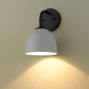 Zoey 1-Light Wall Sconce in Matte Black with Matte White Shade
