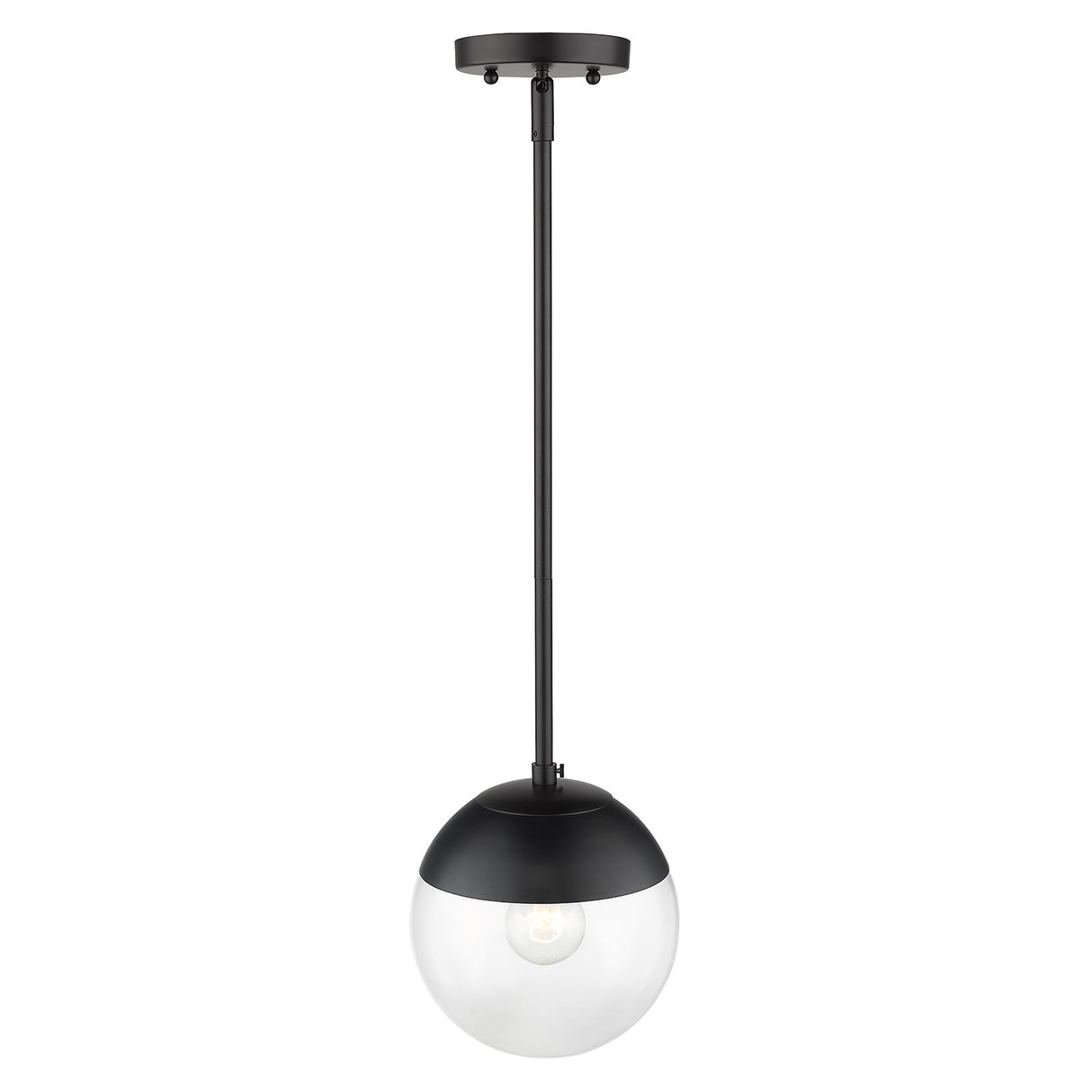 Dixon Small Pendant in Matte Black with Clear Glass and Matte Black Cap